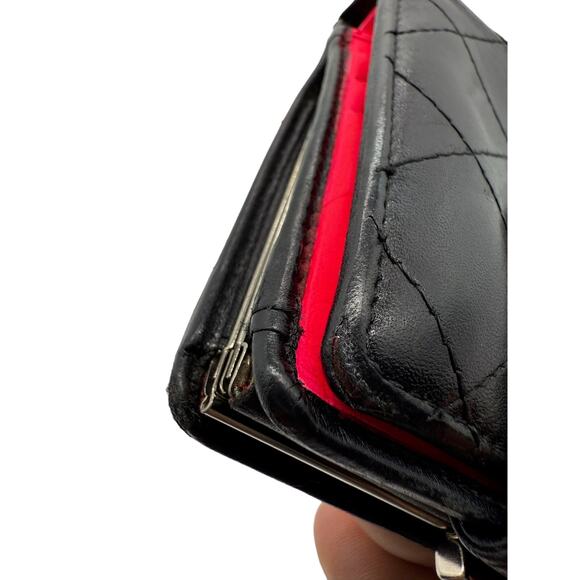 Chanel Black/White Quilted Ligne Cambon Bifold Kisslock Wallet*FULL Inclusion - Picture 11 of 16